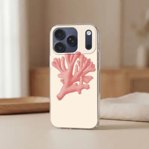 Koraal - Stipjes - Roze Telefoonhoesje iPhone 17 Pro klein -sfeer2