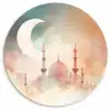 Moskee - Kleurrijke wolken - Arabisch - Ramadan - Islamitische Wandcirkel kunststof plaat 5mm dik klein -3d