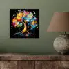 Boom - Kleurrijk - Bloemen - Zwart aluminium wit klein -sfeer2