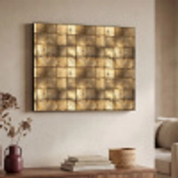 Geometrisch - Tegels - Goud Textielframe zwart klein 947 -sfeer3