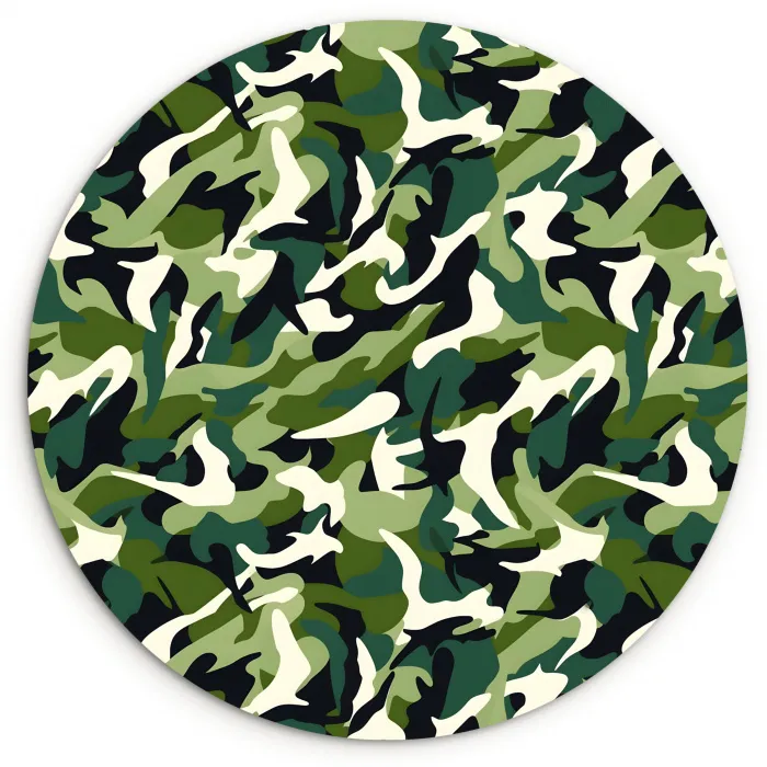 Groen - Vloeiend - Camouflage Wandcirkel plexiglas klein 852 -3d