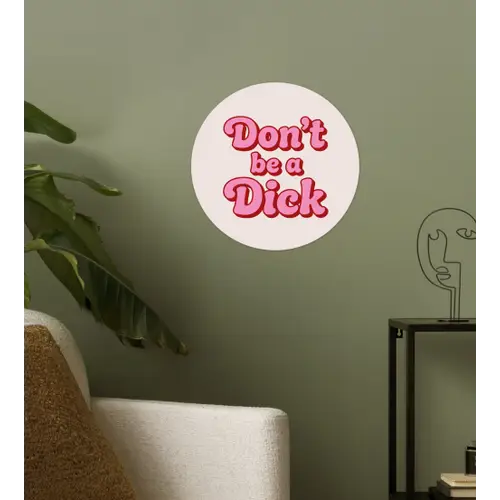 Tekst - Boodschap - Roze Wandcirkel behangsticker klein -sfeer2