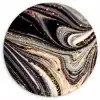 Marmerlook - Zwart - Goud - Wit - Glitter - Marmer Wandcirkel kunststof plaat 5mm dik klein -3d