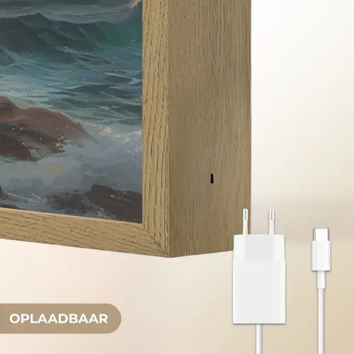 Zee - Zon - Golven - Rotsen Light Box met batterij (Wandlamp) middel -USP_websiteoplaadbaarNL