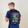 Dino - Groen - Raket - Sterren Rugzak - Zwart middel -sfeer8