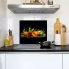 Paprika - Water - Groente - Zwart Inductie beschemer met haakjes middel -sfeer2