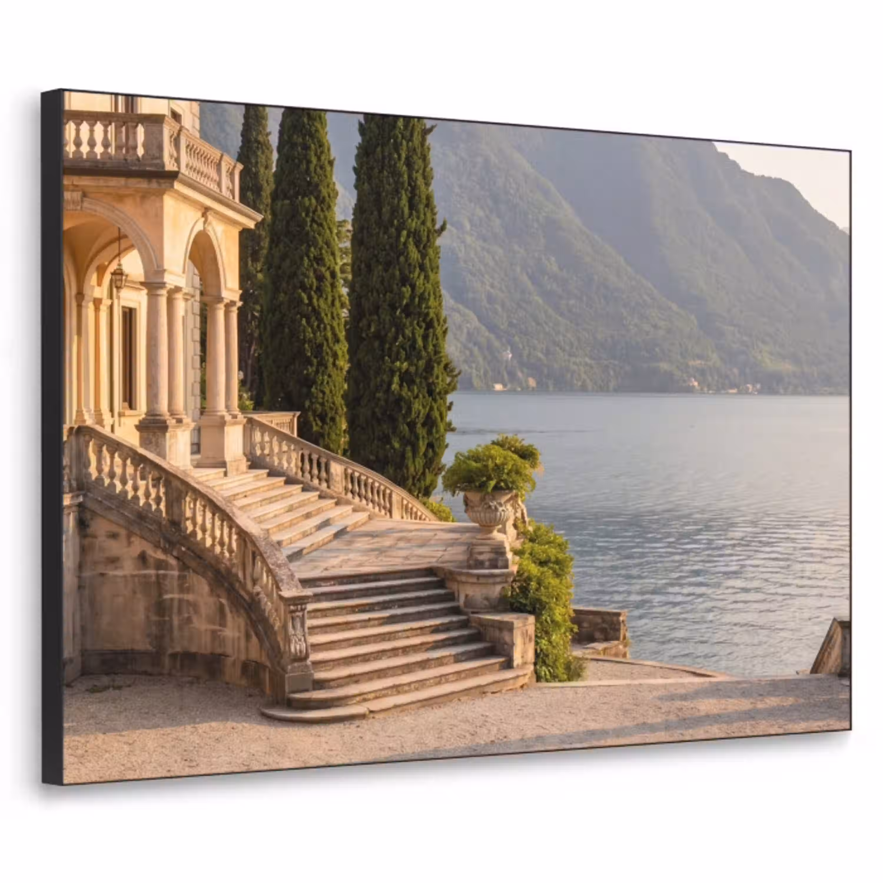 Villa - water -trappen Textielframe zwart klein -3d