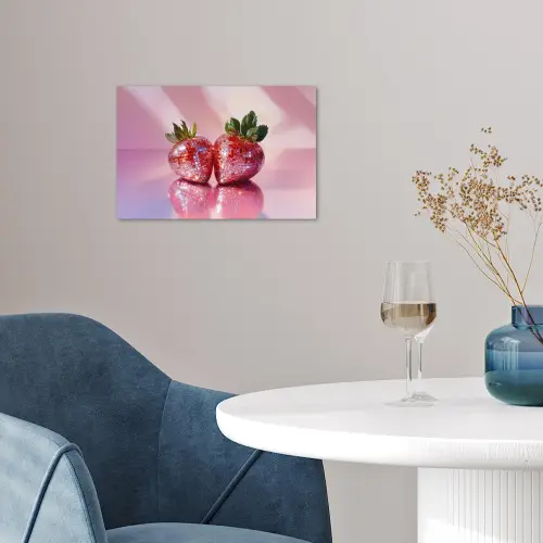 Disco - Fruit - Glitter - Strawberry poster papier klein -sfeer3
