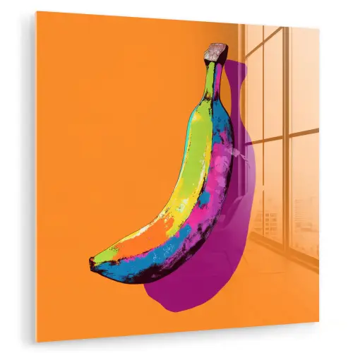 Felle kleuren - Banaan - popart plexiglas 5mm klein -zzzproduct_nieuw