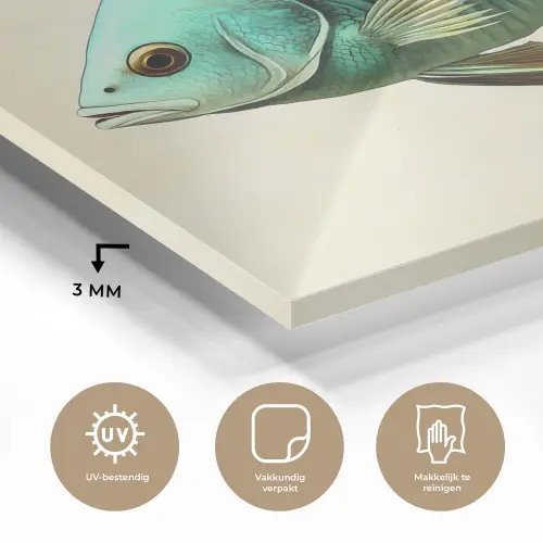 Schubben - Vis - Mint - Minimalistisch plexiglas 5mm klein -sfeer2