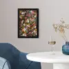 Bloemen - Vlinder - Design - Kunst - Abstract - Schilderij - Oude meesters fotolijst zwart zonder passe partout klein -sfeer4