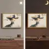 Vrouw - Hoed - Verf Light Box met batterij (Wandlamp) middel -sfeer3