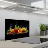 Paprika - Water - Groente - Zwart keuken achterwand spatscherm klein -3d_schuin