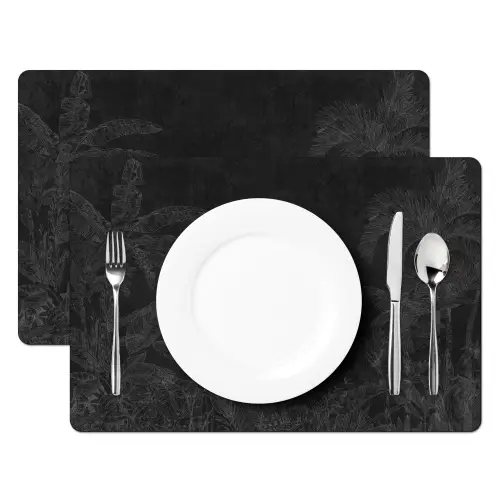 Beton - Patroon - Zwart Placemat vinyl groot -zzsfeer2_Kitchenyeah-website