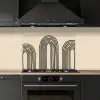Boogvormen - Zwart - Strak keuken achterwand spatscherm klein -sfeer1
