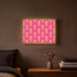 Ananas - Trendy - Roze Light Box met batterij (Wandlamp) middel 907 -sfeer4