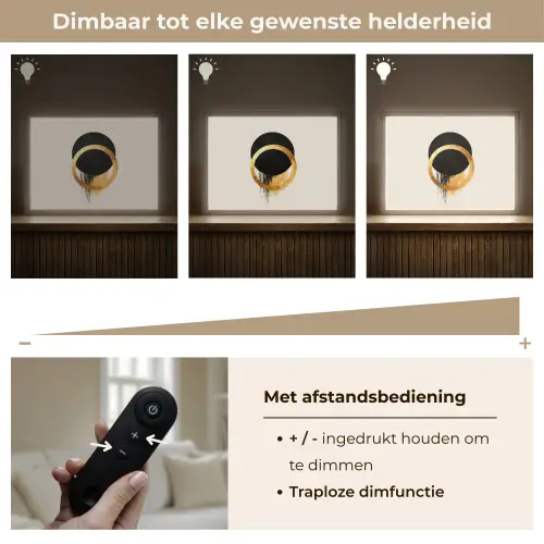 Abstract ontwerp - Zwarte cirkel - Verfvlekken Light Box met batterij (Wandlamp) middel -USP_dimbaarNL