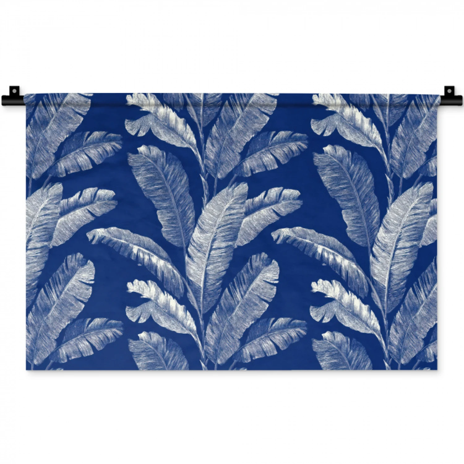 Blad - Palm - Blauw Wandkleed katoen klein 269 -zz3d