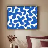 Vormen - Abstract - Blauw - Golven Textielframe zwart klein -sfeer1