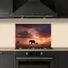 Olifanten - Grasland - Zonsondergang keuken achterwand spatscherm klein -sfeer1