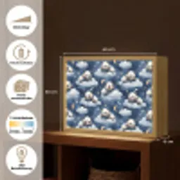 Panda's - Slapen - Blauw Light Box met batterij (Wandlamp) middel 907 -USP_websiteoverzichtDE