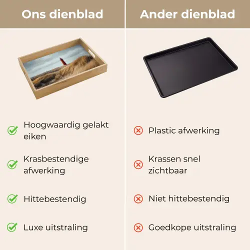 Duinen - Vuurtoren - Rood - Lucht Dienblad Rechthoek middel -USP_VergelijkingNL