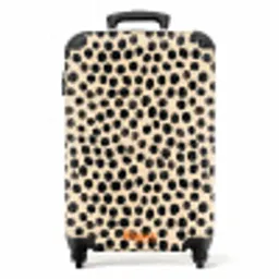 Stippen - Patroon - Zwart NBS - Handbagage koffer - Volwassenen Unisex middel -productfoto_recht