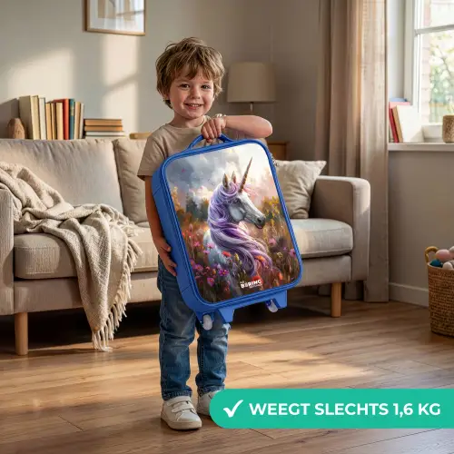 Lavendel lentehoorn Kinderkoffer - Blauw klein -sfeer2_NL