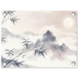 Bamboe - Azië - Grijs tuinposter los doek klein -3d