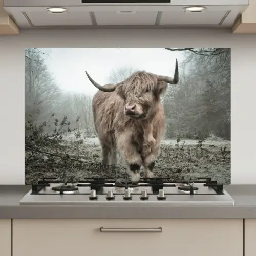 Schotse hooglander - Natuur - Herfst - Dieren - Wild - Bos keuken achterwand spatscherm klein -3d_website