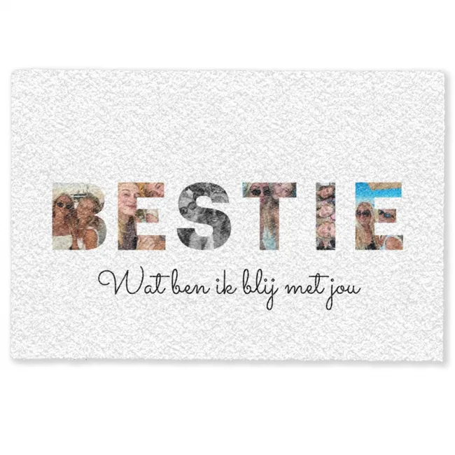 Gepersonaliseerde deurmat Bestie - Lettercollage