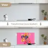 Giraf - Roze - Bril - Sjaal keuken achterwand spatscherm klein -voor_na_NL