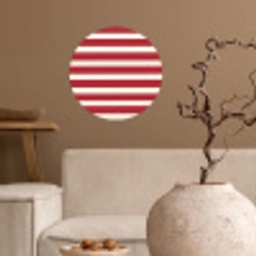 Strepen - Patroon - Rood Wandcirkel behangsticker klein 186 -sfeer1