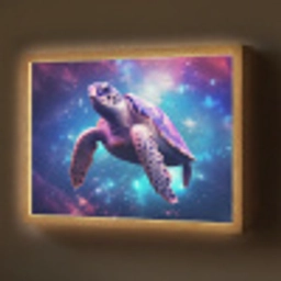 Schildpad - Dier - Galaxy - Ruimte Light Box met batterij (Wandlamp) middel -z3d_website
