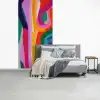 Abstract - Kleurrijk - Golven - Lijnen fotobehang vinyl groot -slaapkamer