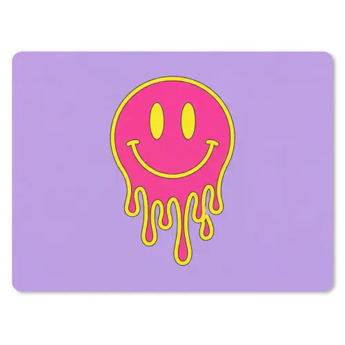 Smiley - Drip - Neon muismat rubber klein -3d