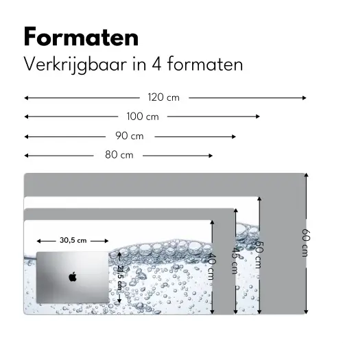Luchtbellen - Water - Dynamisch Muismat XXL klein -sfeer5
