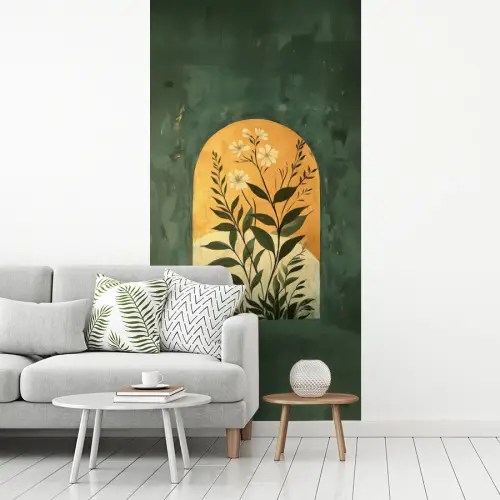 Plant - Bloemen - Wit fotobehang vinyl groot -woonkamer