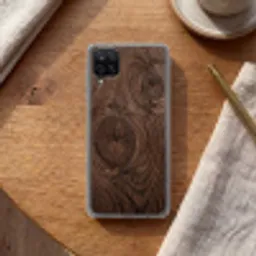 Houtnerf - Textuur - Patroon - Bruin - Rustiek Telefoonhoesje Samsung Galaxy A12 klein -sfeer1
