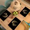 Garnalen - Zwart - Goud - Dieren Placemat vinyl groot -zzsfeer5_Kitchenyeah-website