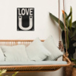 Love - Zwart - Minimalistisch tuinposter los doek klein -sfeer7