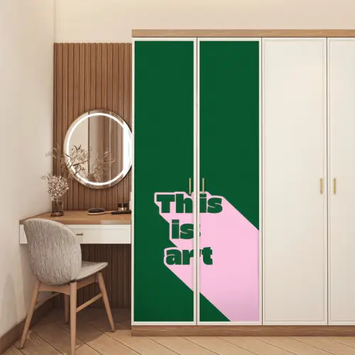 This is art - Schaduw - Roze deurposter klein -sfeer3