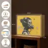 Street art - Meisje - Geel - Banksy Style Light Box met batterij (Wandlamp) middel -USP_websiteoverzichtNL