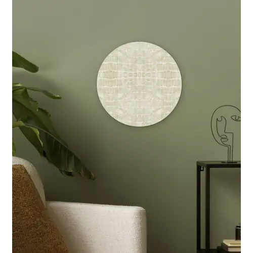 Krokodil - Leer - Zand - Beige Wandcirkel plexiglas klein 852 -sfeer3