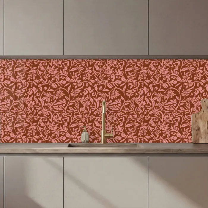 Bloemen - Print - Roze keuken achterwand 2 middel 871 zz_3dshopping