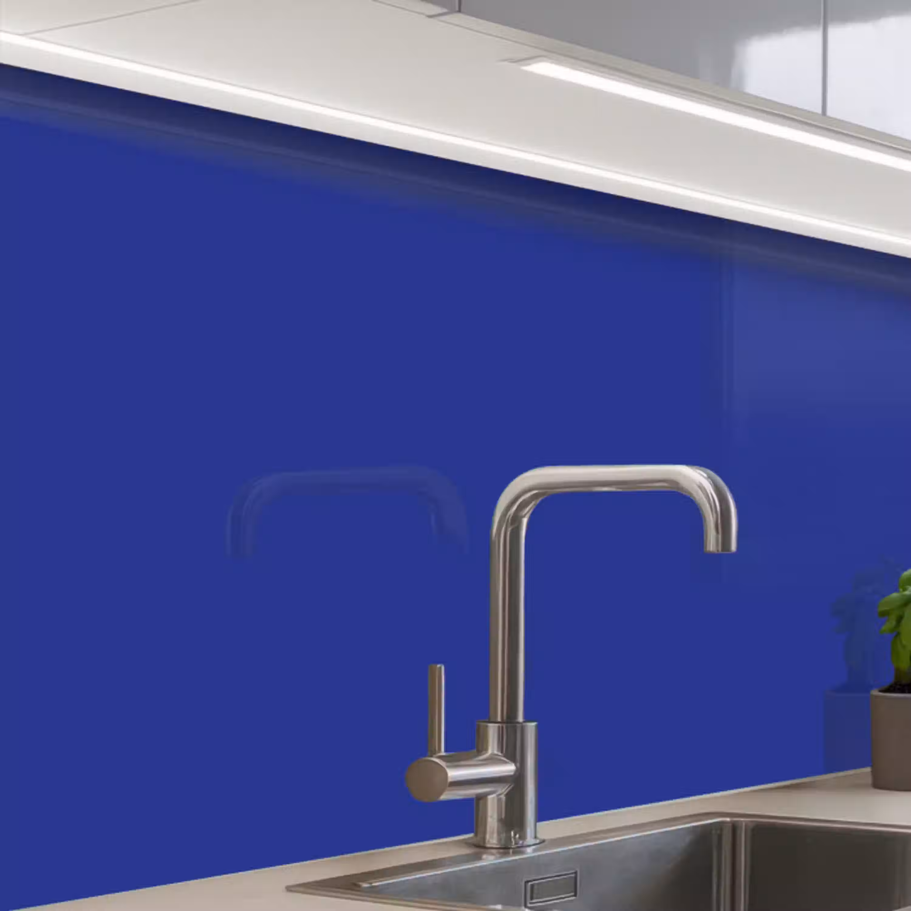 Blauw - Effen kleur - Donkerblauw keuken achterwand 2 middel 865 -zzzz3d_schuin