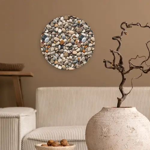 Matte - Lichte - Stenen Wandcirkel kunststof plaat 5mm dik klein 188 -sfeer1