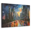 Auto - Skyline - Zon - Blauw Textielframe - compleet frame klein -3d
