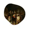 De Nachtwacht - Schilderij van Rembrandt van Rijn Wandcirkel Organisch Forex 3mm klein -3d