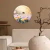 Viooltjes - bij - Zonlicht Wandcirkel kunststof plaat 5mm dik klein -sfeer1